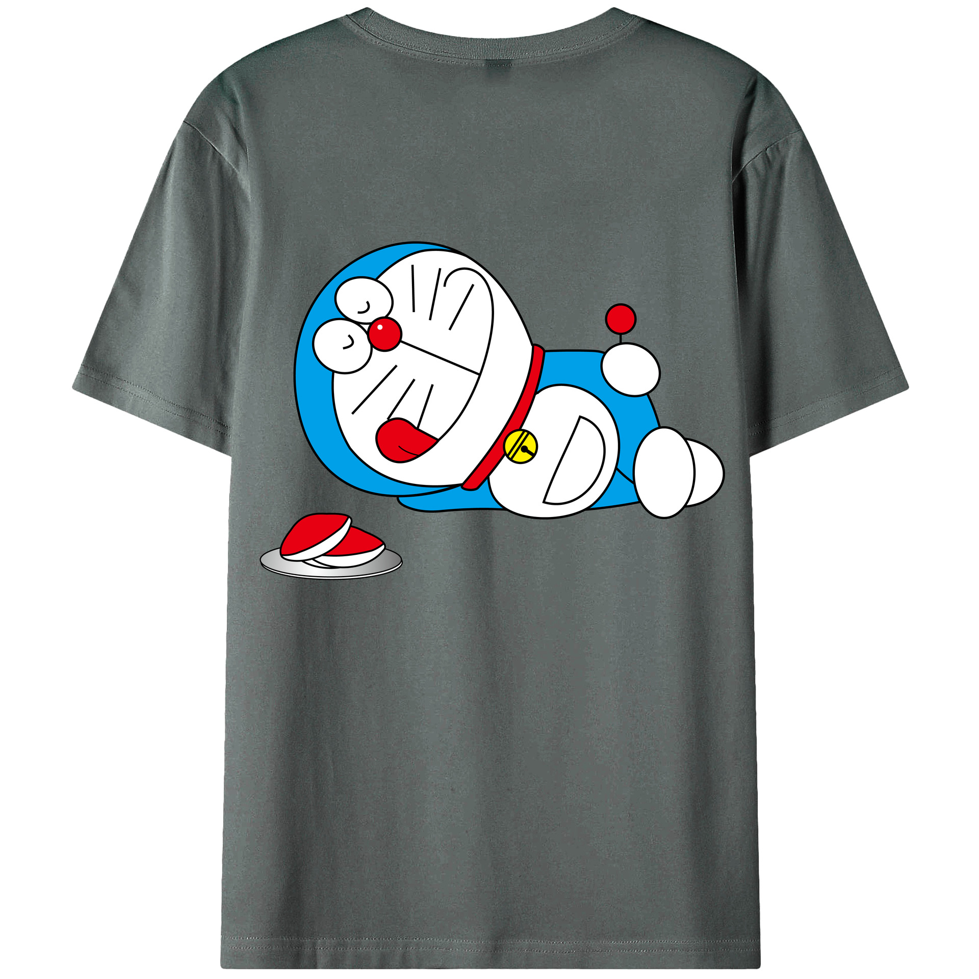 （画像用） ドラえもん Doraemon 綿100％ メンズ半袖Tシャツ（バックプリント） 通気性